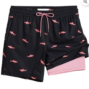 Maamgic Mens Shark Print Lined Swim Trunks Mens Bathing Suit Quick Dry Medium